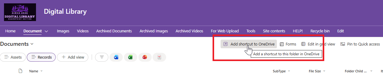 How to add shortcut to OneDrive
