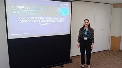 woman during a presentation