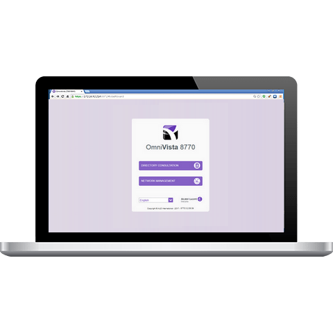 OmniVista 8770 Network Management System. Web client homepage