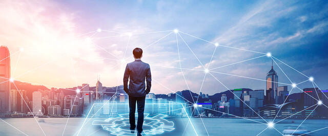 a man standing on a bridge