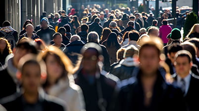 Crowd on busy city street Crowd on busy city street